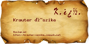 Krauter Őszike névjegykártya